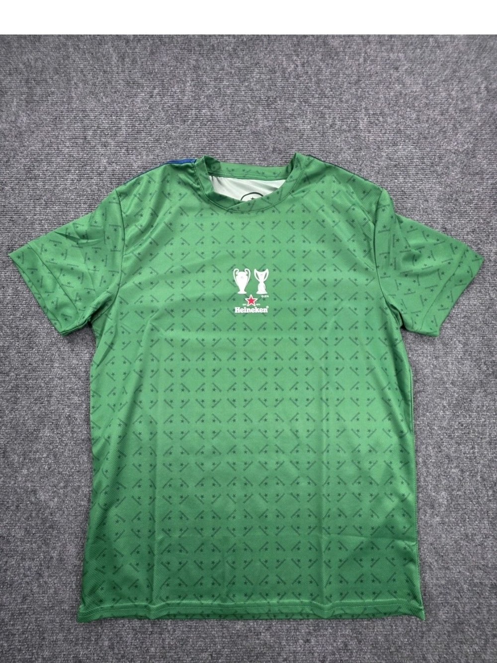 Heineken Champions League Mens Large Shirt Short Sleeve Top Jersey Green